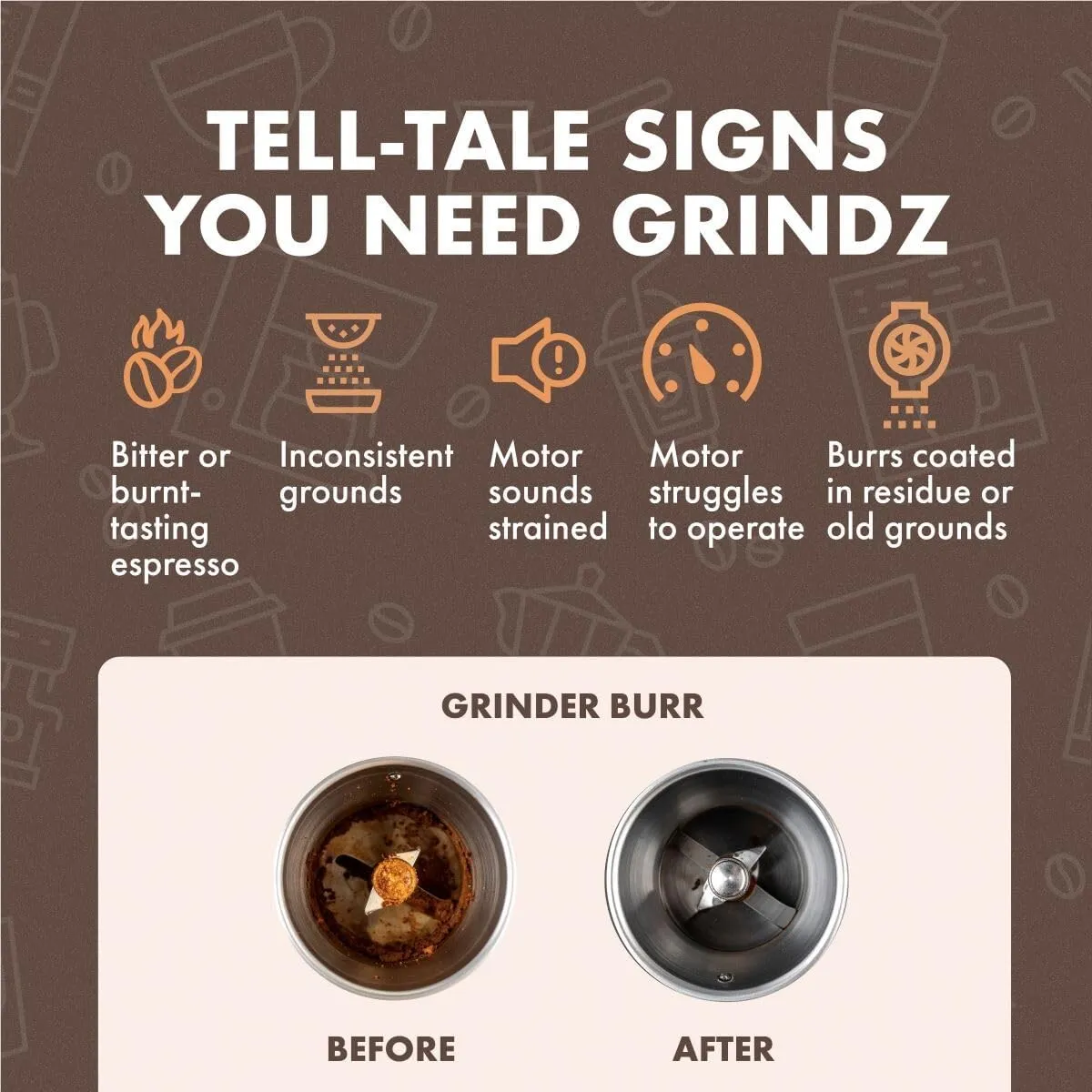 Before and After grinder cleaning